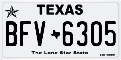 TX license plate BFV6305