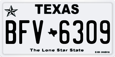 TX license plate BFV6309