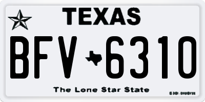 TX license plate BFV6310