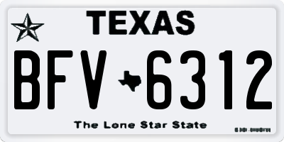 TX license plate BFV6312