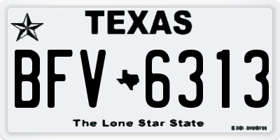 TX license plate BFV6313