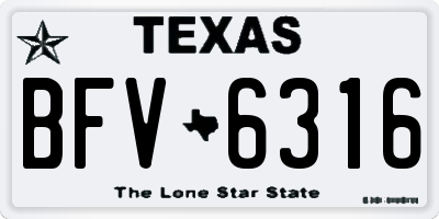 TX license plate BFV6316