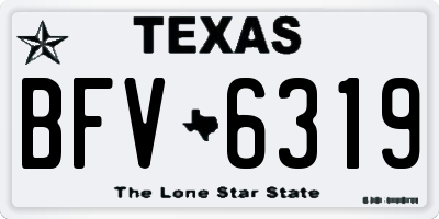 TX license plate BFV6319