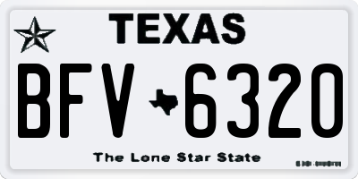 TX license plate BFV6320