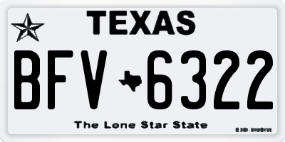 TX license plate BFV6322