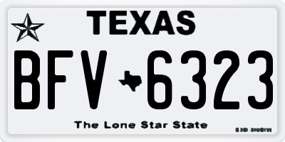 TX license plate BFV6323