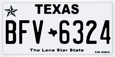 TX license plate BFV6324