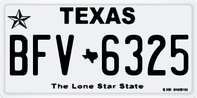 TX license plate BFV6325
