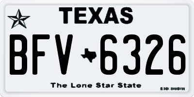 TX license plate BFV6326