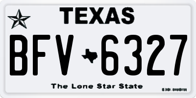 TX license plate BFV6327