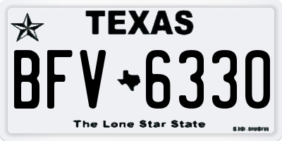 TX license plate BFV6330