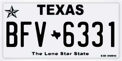 TX license plate BFV6331
