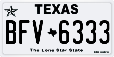 TX license plate BFV6333