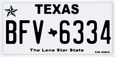 TX license plate BFV6334