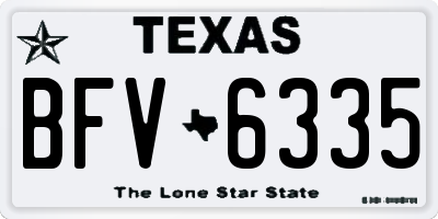 TX license plate BFV6335