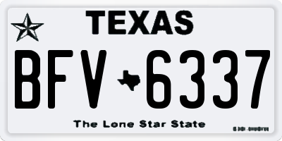 TX license plate BFV6337