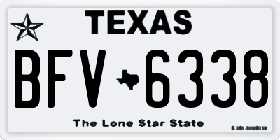TX license plate BFV6338