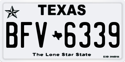 TX license plate BFV6339