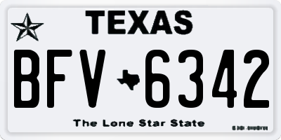 TX license plate BFV6342