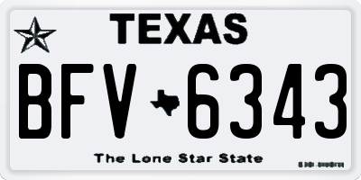 TX license plate BFV6343