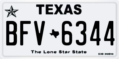 TX license plate BFV6344