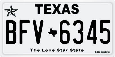 TX license plate BFV6345