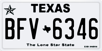 TX license plate BFV6346