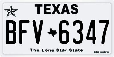TX license plate BFV6347