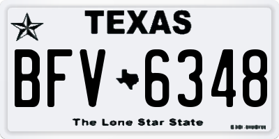TX license plate BFV6348