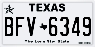 TX license plate BFV6349