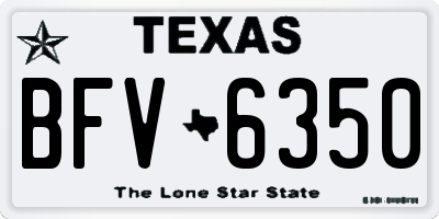 TX license plate BFV6350