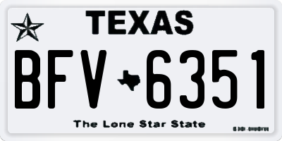 TX license plate BFV6351