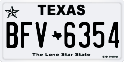 TX license plate BFV6354