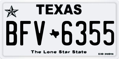 TX license plate BFV6355