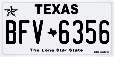 TX license plate BFV6356