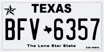 TX license plate BFV6357