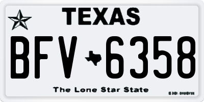 TX license plate BFV6358