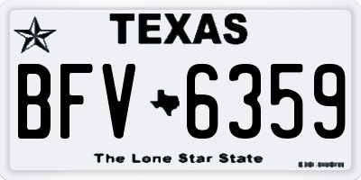 TX license plate BFV6359