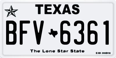 TX license plate BFV6361