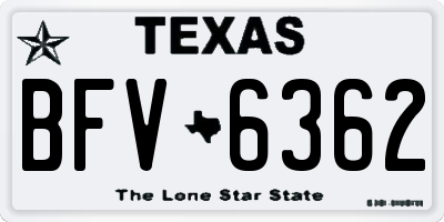 TX license plate BFV6362
