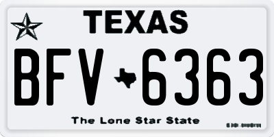 TX license plate BFV6363