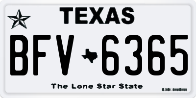 TX license plate BFV6365
