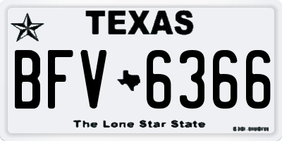 TX license plate BFV6366