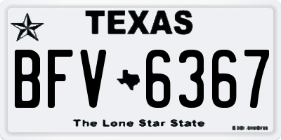 TX license plate BFV6367