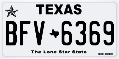 TX license plate BFV6369
