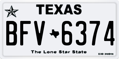 TX license plate BFV6374