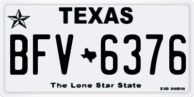 TX license plate BFV6376