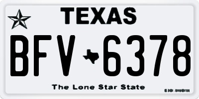 TX license plate BFV6378
