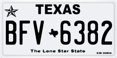 TX license plate BFV6382