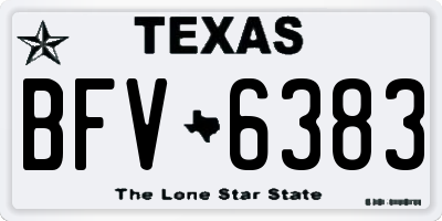 TX license plate BFV6383